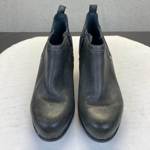 Dansko Dark Green Antique Leather Ankle Boots,Heel Size 38,Zipper - Picture 1 of 14